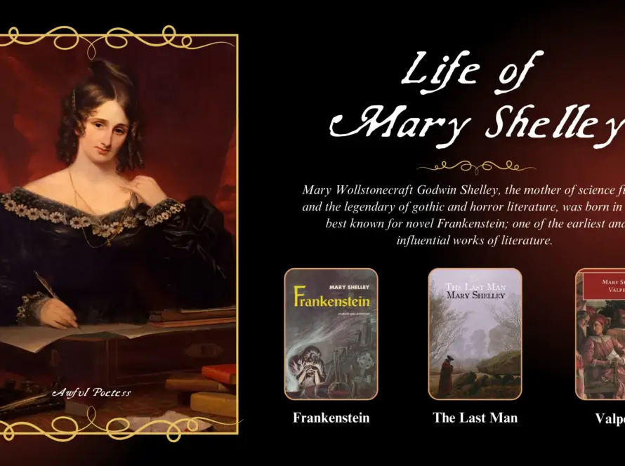 Read and explore the tragic and haunting life of Mary Shelley, author of Frankenstein, the first Sci-fi novel of history.